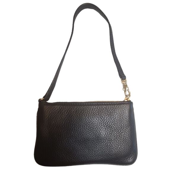 Michael Kors Black Leather Wristlet Bag Purse - Picture 2 of 8